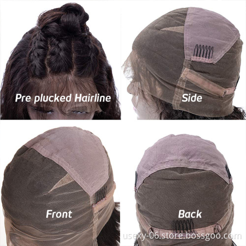 Unprocessed Brazilian Human Hair Full Lace Wig OEM Vendors Water Wave Virgin Cuticle Aligned Full Swiss Lace 100% Human Hair Wig
